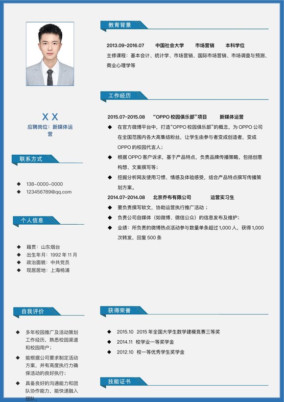 小红书爆款单页简历模板39--超级简历模板预览图