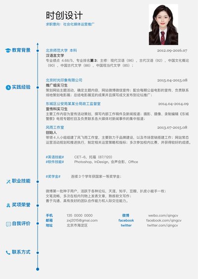 小红书爆款单页简历模板47--超级简历模板