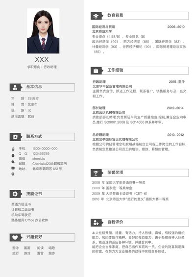 小红书爆款单页简历模板87--超级简历模板