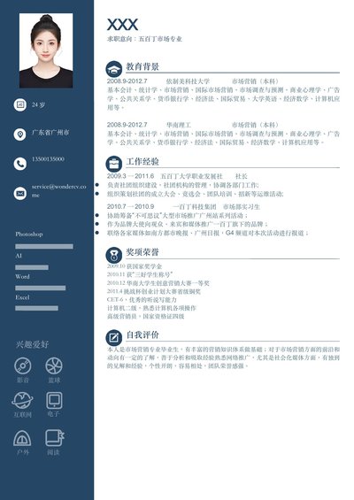 小红书爆款单页简历模板93--超级简历模板