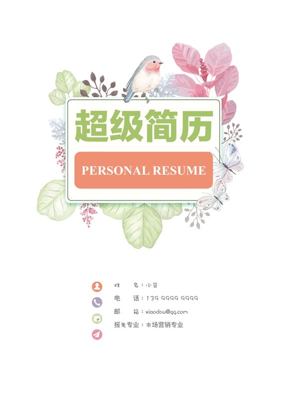 研究生四页简历010预览图