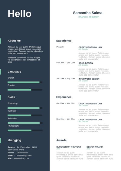 英文简历-双页03