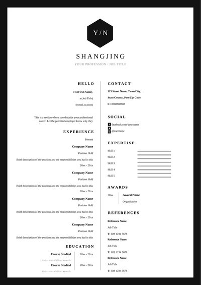 英文简历-双页04