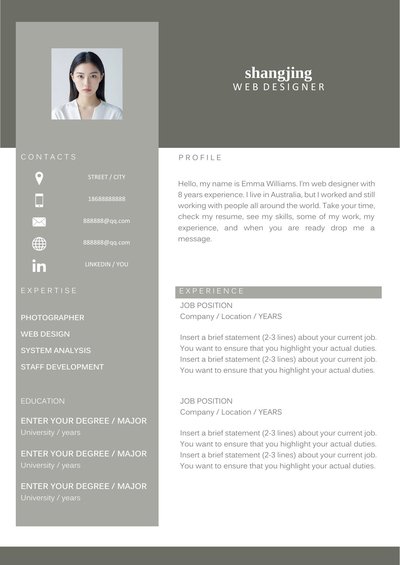 英文简历-双页13