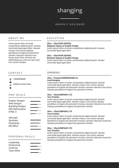 英文简历-双页15