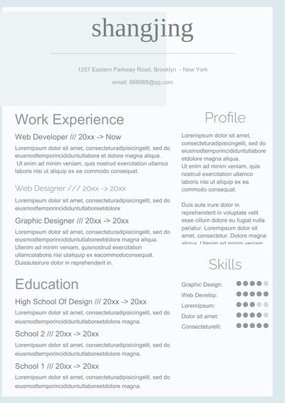 英文简历-双页29