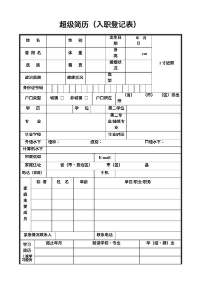 两页表格简历03